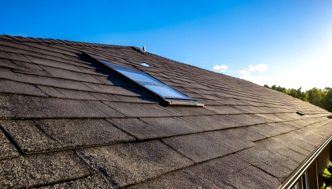 Clean roof after professional soft wash cleaning by J&J